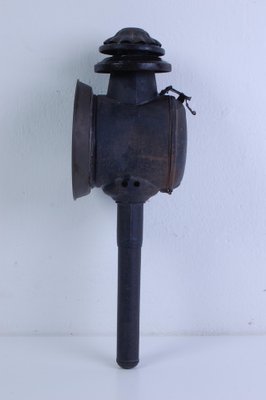 Antique Iron Carriage Lantern Lamp with Candle Torch, 1890s-XSG-1420365