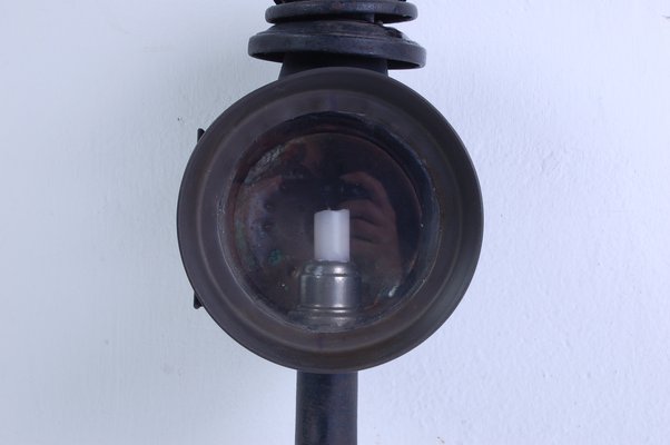 Antique Iron Carriage Lantern Lamp with Candle Torch, 1890s-XSG-1420365