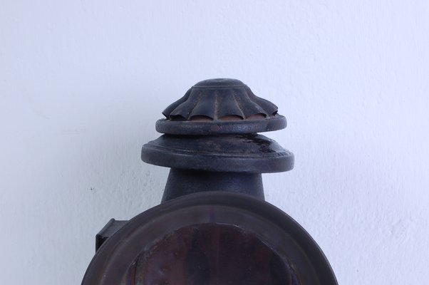 Antique Iron Carriage Lantern Lamp with Candle Torch, 1890s-XSG-1420365