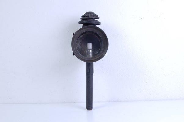 Antique Iron Carriage Lantern Lamp with Candle Torch, 1890s-XSG-1420365