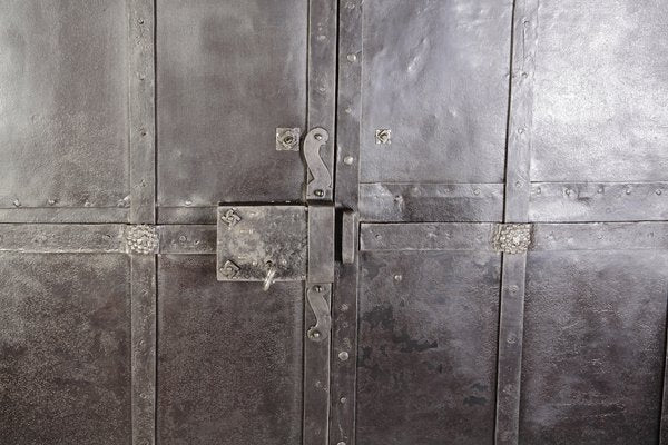 Antique Iron Clad Double Doors, 1800s-IND-1351144