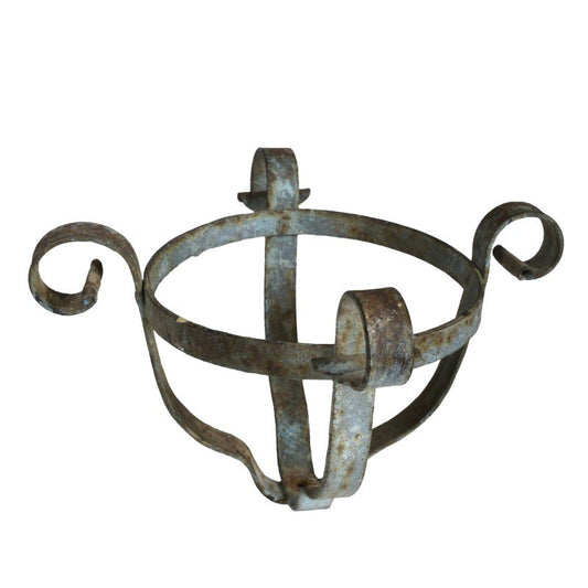 Antique Iron Vase Holders, Set of 2