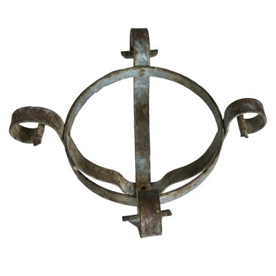 Antique Iron Vase Holders, Set of 2-RAQ-436970