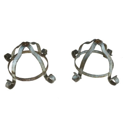 Antique Iron Vase Holders, Set of 2-RAQ-436970