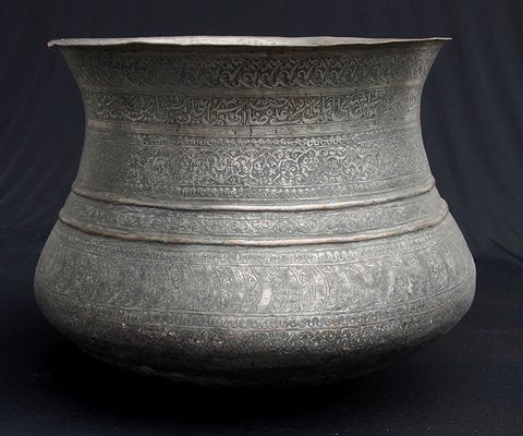 Antique Islamic Tinned Copper Bucket or Vase, 19th Century-UZN-1389533