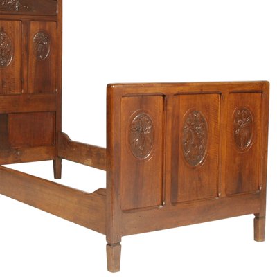 Antique Italian Art Nouveau Carved Walnut Twin Beds, Set of 2-NJV-585654