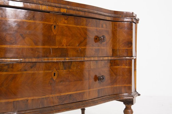 Antique Italian Baroque Walnut Root Dresser, Veneto-RCE-962448