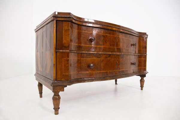 Antique Italian Baroque Walnut Root Dresser, Veneto-RCE-962448