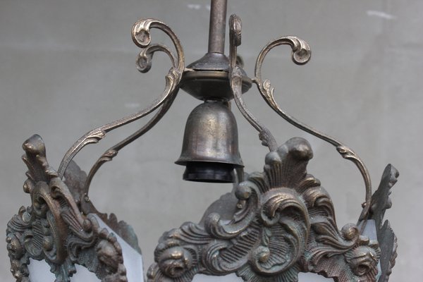 Antique Italian Bronze Hanging Lamp, 1900-UWJ-1150999