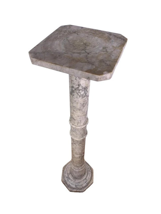 Antique Italian Carrara Marble Pedestal