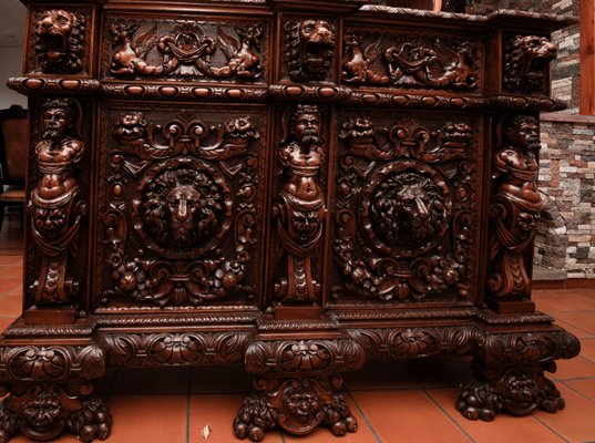 Antique Italian Carved Walnut Sideboard, 1800s-RAQ-595913