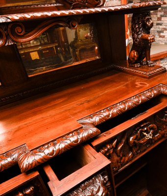 Antique Italian Carved Walnut Sideboard, 1800s-RAQ-595913