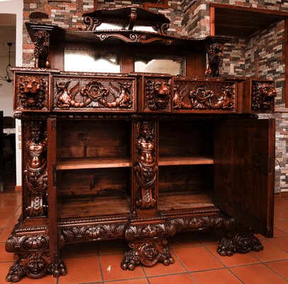 Antique Italian Carved Walnut Sideboard, 1800s-RAQ-595913