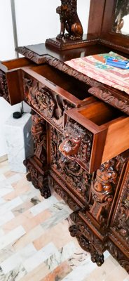 Antique Italian Carved Walnut Sideboard, 1800s-RAQ-595913