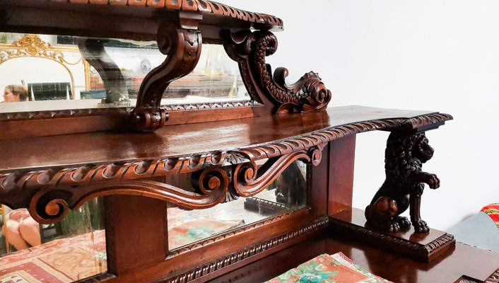 Antique Italian Carved Walnut Sideboard, 1800s-RAQ-595913