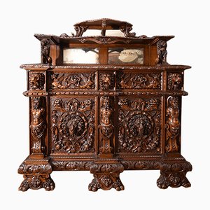 Antique Italian Carved Walnut Sideboard, 1800s-RAQ-595913