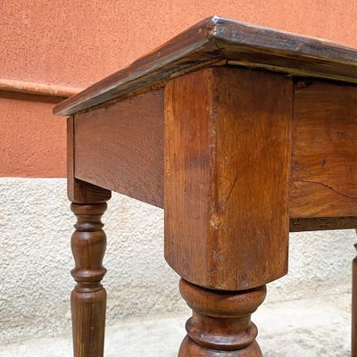 Antique Italian Fir Table With Brass Handle and Shaped Legs, 1910s-GDD-1210030