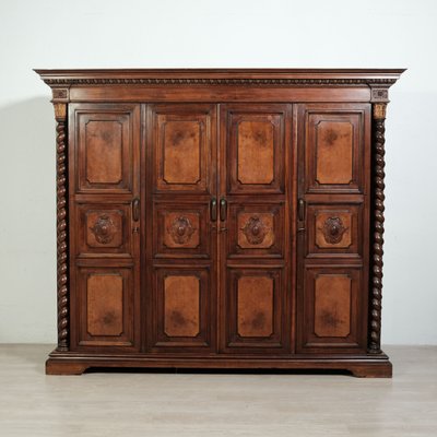 Antique Italian Four-Door Wardrobe in Walnut-XSG-2032037