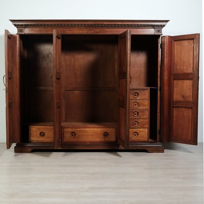 Antique Italian Four-Door Wardrobe in Walnut-XSG-2032037