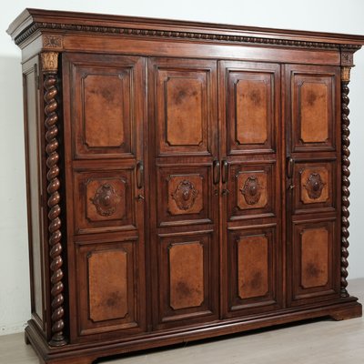 Antique Italian Four-Door Wardrobe in Walnut-XSG-2032037