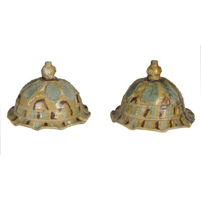 Antique Italian Glazed Vase Holders, Set of 2-RAQ-436968