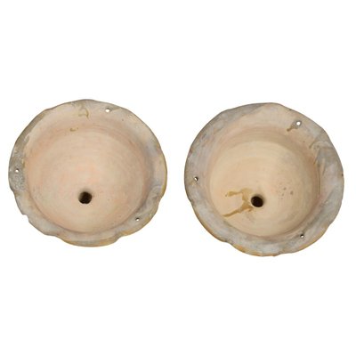 Antique Italian Glazed Vase Holders, Set of 2-RAQ-436968