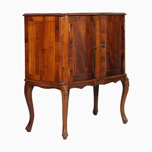 Antique Italian Hand Carved Walnut and Walnut Veneer Serpentine Buffet-NJV-736229