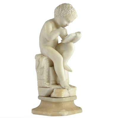 Antique Italian Marble Sculpture of a Boy in the Style of Canova-GIW-677293