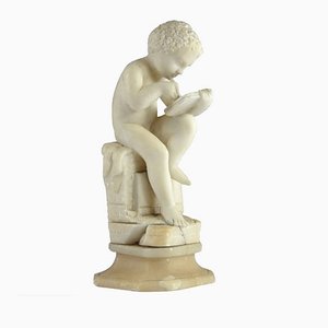 Antique Italian Marble Sculpture of a Boy in the Style of Canova-GIW-677293