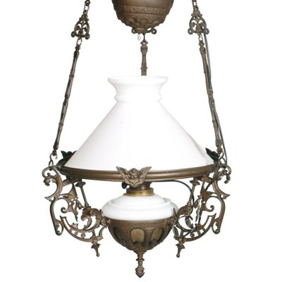 Antique Italian Murano Glass and Bronze Ceiling Lamp-NJV-568517