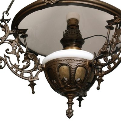 Antique Italian Murano Glass and Bronze Ceiling Lamp-NJV-568517