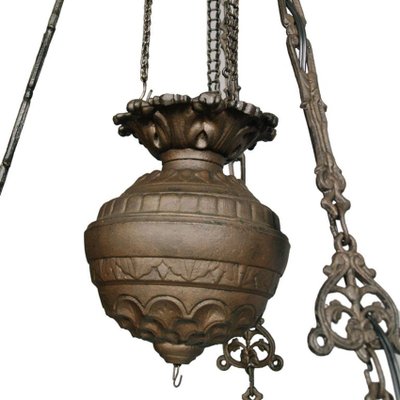 Antique Italian Murano Glass and Bronze Ceiling Lamp-NJV-568517