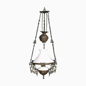 Antique Italian Murano Glass and Bronze Ceiling Lamp-NJV-568517