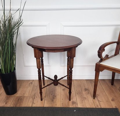 Antique Italian Round Walnut Side Table, 1890s-EUP-1768078