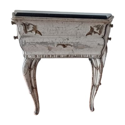 Antique Italian Side Table with Black Marble Top and Drawers on the Side-TCS-1716700