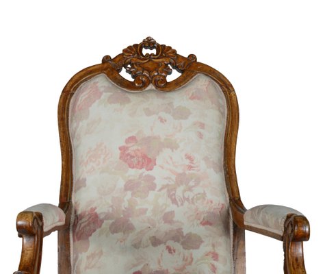 Antique Italian Walnut Armchair, 1880s-RAQ-410097