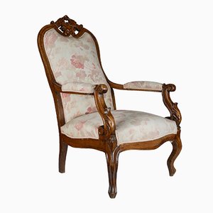 Antique Italian Walnut Armchair, 1880s-RAQ-410097