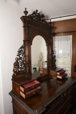 Antique Italian Walnut Dresser with Mirror-RAQ-553351