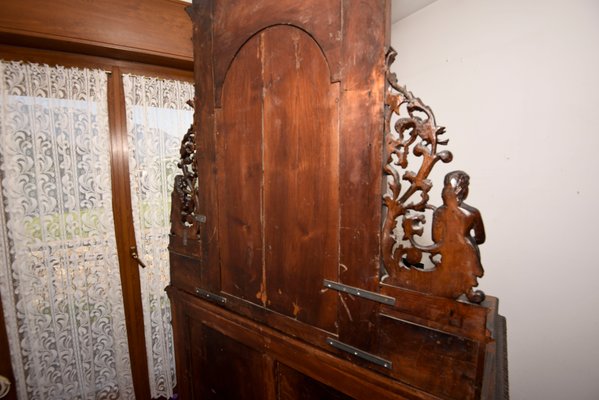 Antique Italian Walnut Dresser with Mirror-RAQ-553351