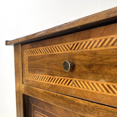 Antique Italian Wooden Bedside Tables with Inlaid Floral Decorations, 1750s, Set of 2-GDD-1784819