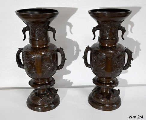 Antique Japanese Bronze Vases, Set of 2-RVK-1394861