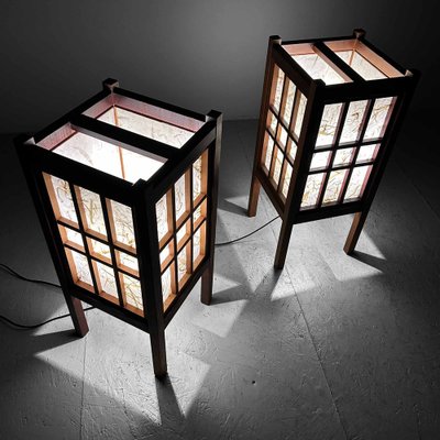 Antique Japanese Shoji Floor Lamps, 1920s, Set of 2-DWL-1713117