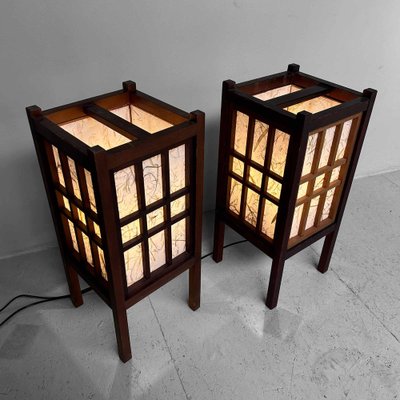 Antique Japanese Shoji Floor Lamps, 1920s, Set of 2-DWL-1713117