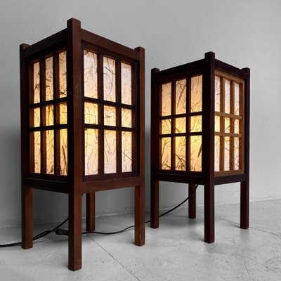 Antique Japanese Shoji Floor Lamps, 1920s, Set of 2-DWL-1713117