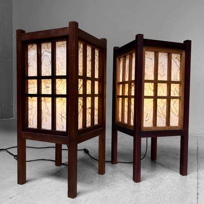 Antique Japanese Shoji Floor Lamps, 1920s, Set of 2-DWL-1713117