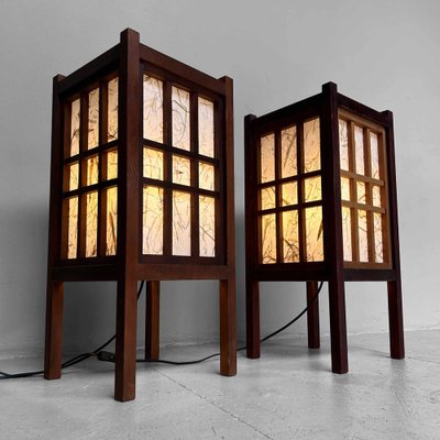 Antique Japanese Shoji Floor Lamps, 1920s, Set of 2-DWL-1713117