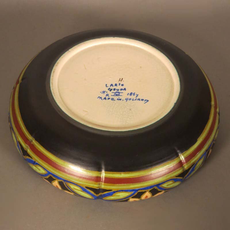 Antique Juendstil Ceramic Bowl from Gouda