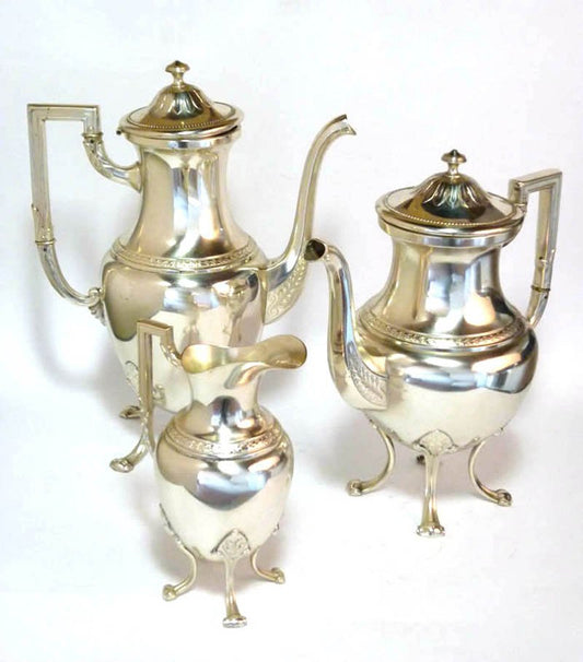 Antique Jugendstil Silver Metal Tea Set from WMF, 1900s