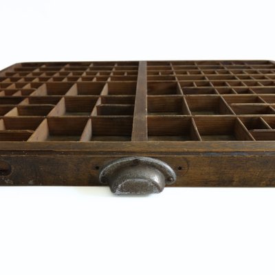 Antique Kasthylla Drawer for Block Letters for Printers in Wood and Metal Handle, 1900s-JKV-1822255