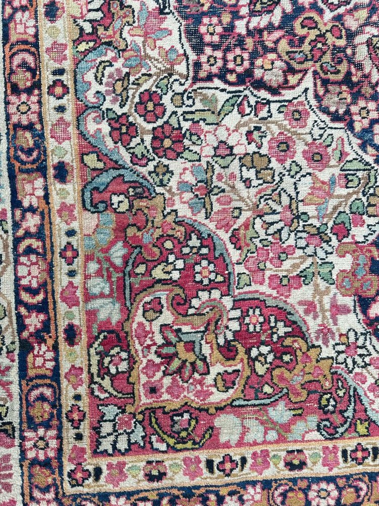 Antique Kirman Lavar Rug, 1890s